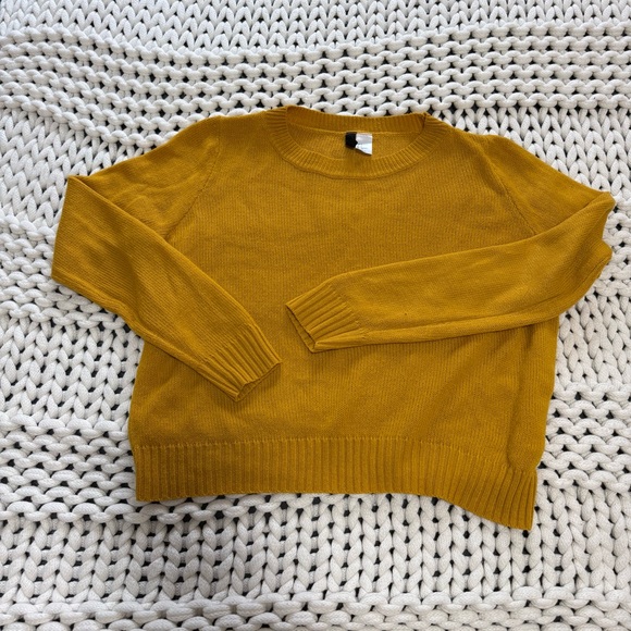 Divided Mustard Yellow Crewneck Sweater - Picture 3 of 3